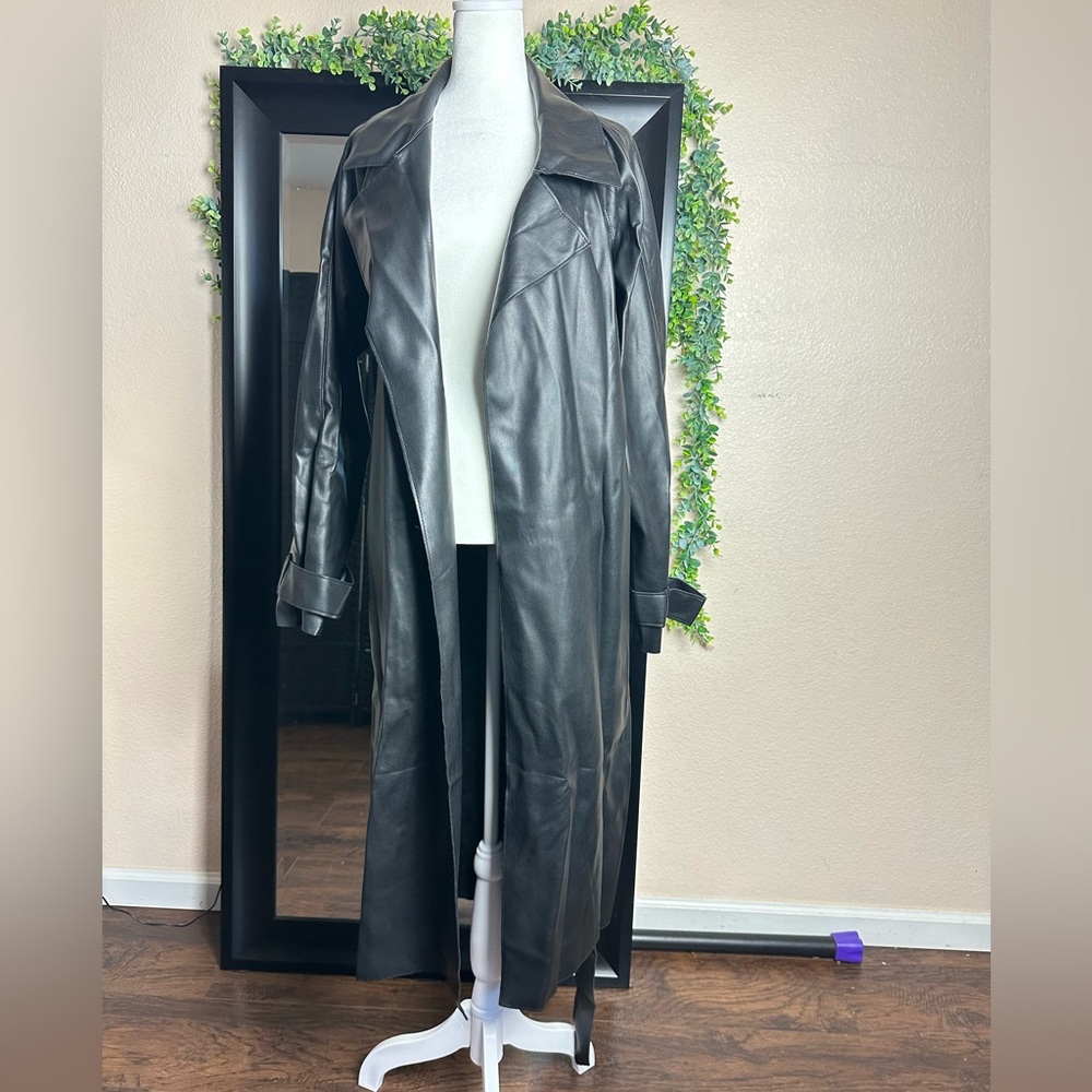 NWT forever21 faux leather trench coat